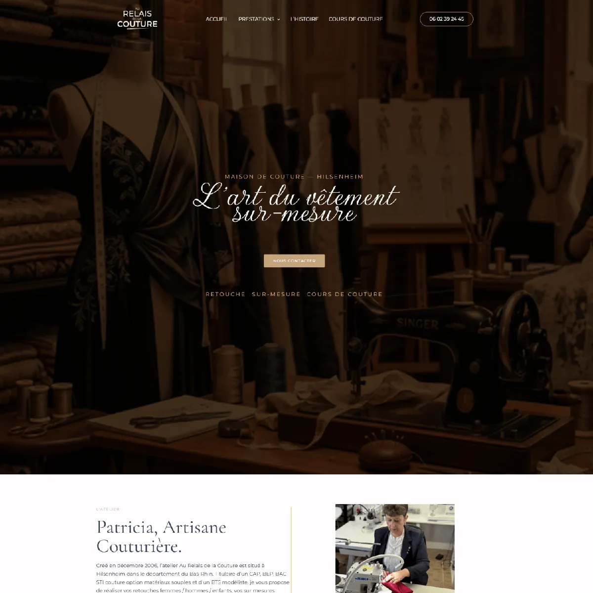 Site client Au Relais de la Couture