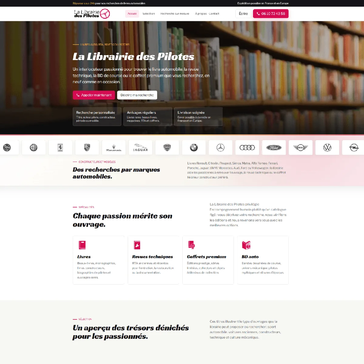 Site client La Librairie des Pilotes